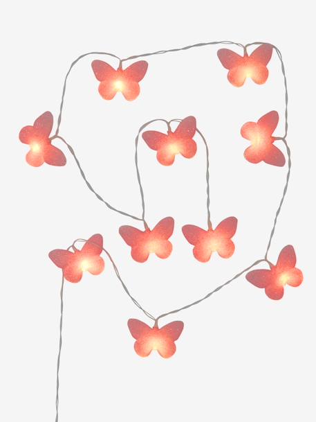 Guirlande lumineuse pailletés Papillons Rose 