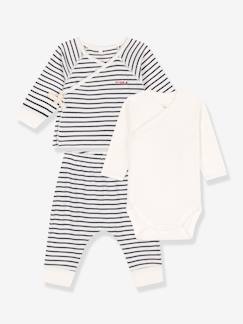 Baby-Baby-Set: Cardigan, Hose & Body PETIT BATEAU, Bio-Baumwolle