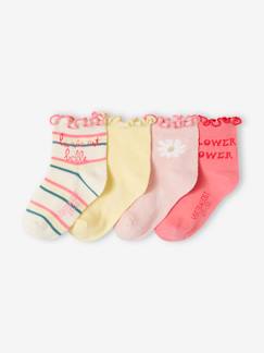 Fille-Lot de 4 paires de mi-chaussettes fille