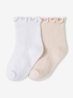 Bébé-Lot de 2 paires de chaussettes cérémonie bébé fille