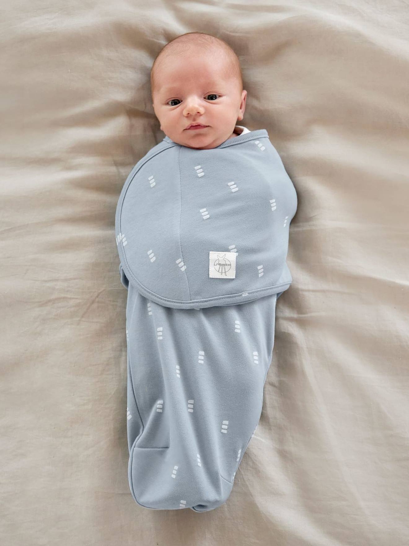 LÄSSIG Couverture d'emmaillotage bébé blanc