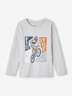 Junge-T-Shirt, Poloshirt, Unterziehpulli-T-Shirt-Jungen Shirt mit Print, Recycling-Baumwolle