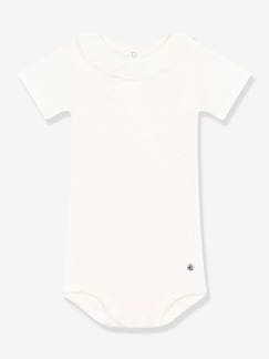 Baby-Baby Kurzarm-Body mit Kragen PETIT BATEAU, Bio-Baumwolle