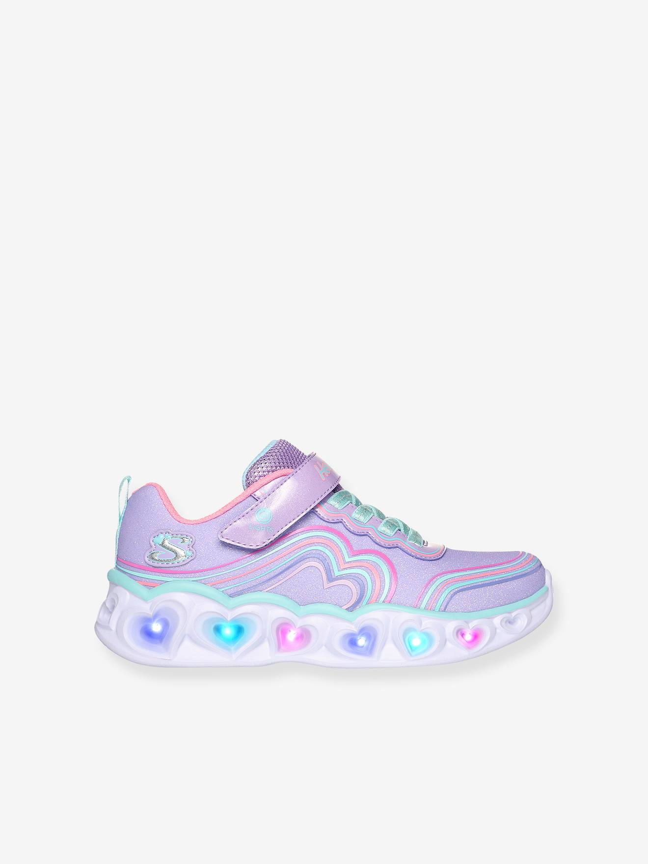 Baskets lumineuses enfant Heart Lights Retro Hearts 302689L LVMT SKECHERS violet Chaussures