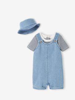 Baby-Set-Baby-Set: Latz-Shorts, Body & Sonnenhut