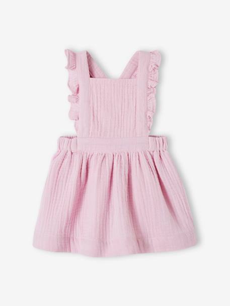 Mädchen Baby Latzkleid, Musselin ALTROSA+aquamarin+lila 