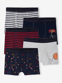 Junge-Unterwäsche-5er-Pack Jungen Boxershorts mit Bio-Baumwolle, Basketball