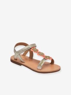 Chaussures-Chaussures fille 23-38-Sandales cuir enfant à scratchs Ibiscus PAR M. BELARBI