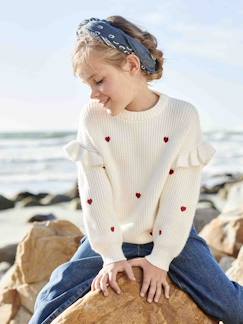 Fille-Pull, gilet, sweat-Pull manches volantées fille