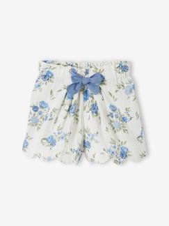 Mädchen-Mädchen Shorts mit Bogenkante, Musselin