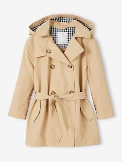 Mädchen-Mantel, Jacke-Mädchen Trenchcoat mit abnehmbarer Kapuze