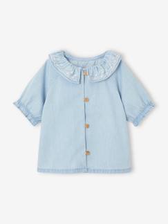 Bébé-Chemise, blouse-Blouse en denim light bébé col bordé