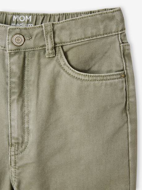 Mädchen Mom-Hose, Hüftweite REGULAR khaki+pfirsich 