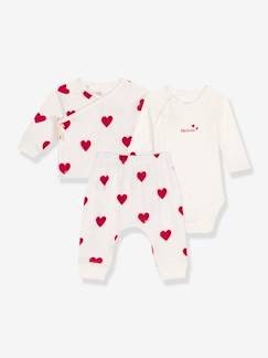 Baby-3-teiliges Baby-Set PETIT BATEAU, Herzen