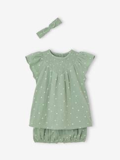 Baby-Mädchen Baby-Set: Kleid, Shorts & Haarband