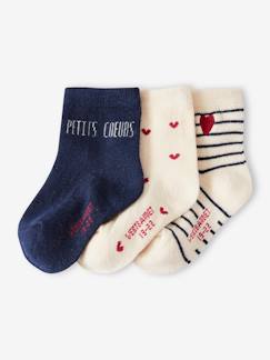 -3er-Pack Mädchen Baby Socken mit Herzen Oeko-Tex