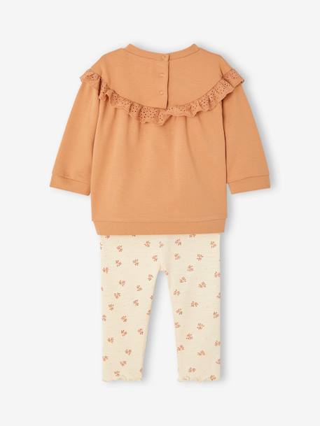 Baby-Set: Sweatshirt & Leggings Oeko-Tex fuchsia+karamell 