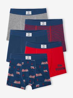 Junge-5er-Pack Jungen Boxershorts mit Bio-Baumwolle, Feuerwehr