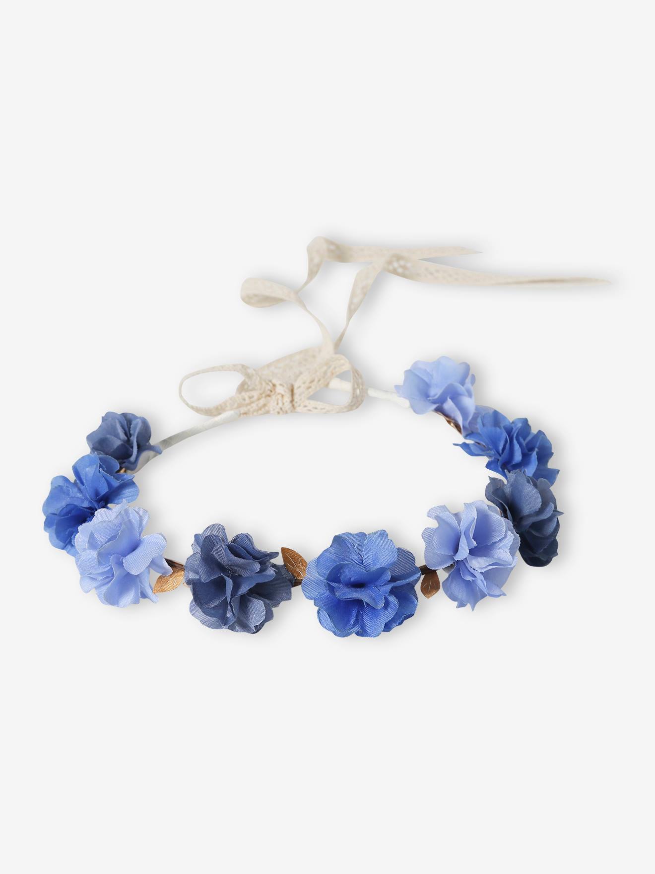 Blumenkrone Aus Sonnenblumen – Verstellbares Boho-Stirnband Für Hochzeit, Festival & Fotoshooting (Blau)
