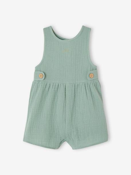 Mädchen Baby-Set: T-Shirt, Kurzoverall & Haarband altrosa+salbeigrün 