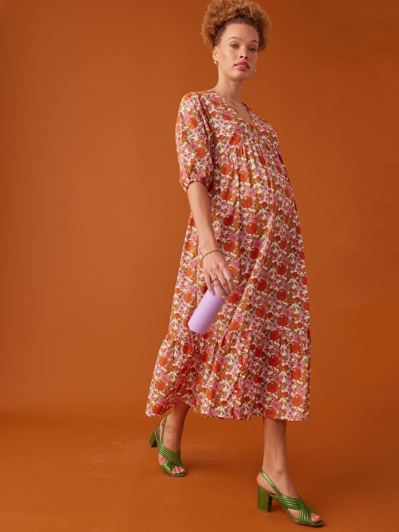 Robe longue grossesse esprit bohème ENVIE DE FRAISE écru