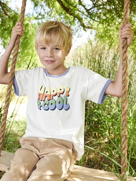 Jungen T-Shirt „Happy & cool“ Oeko-Tex sand 