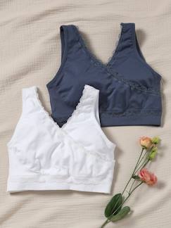 Lot de 2 brassières croisées grossesse et allaitement finition dentelle