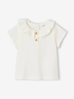 Mädchen Baby T-Shirt mit Zierkragen Oeko-Tex