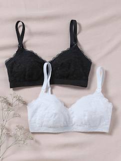 Lot de 2 brassières d'allaitement microfibre et dentelle