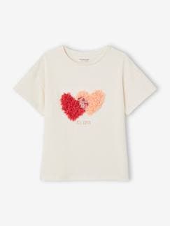 Fille-T-shirt, sous-pull-T-shirt-T-shirt fille animation relief et détails irisés fille