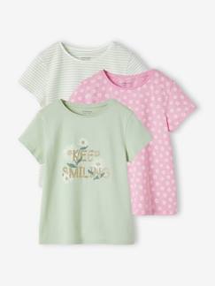 Fille-Lot de 3 T-shirts assortis fille détails irisés