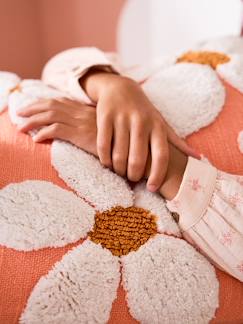 Linge de maison et décoration-Décoration-Coussin carré fleurs à pompons