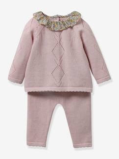 Bébé-Ensemble-Ensemble en tricot bébé col en tissu Liberty CYRILLUS