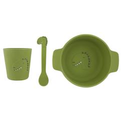 Puériculture-Repas-Ensemble repas 3 pièces 1er âge Animal en silicone