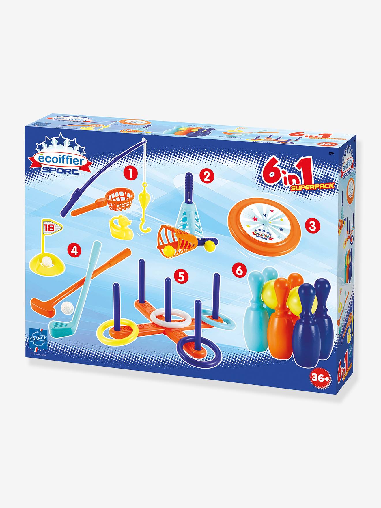 Kinder Outdoor-Spieleset ECOIFFIER, 6 Spiele - mehrfarbig, Spielzeug