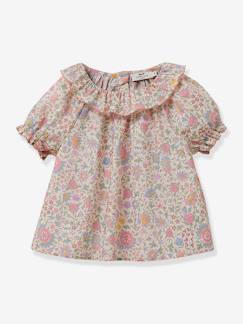 Mädchen-Hemd, Bluse, Tunika-Mädchen Bluse mit Liberty-Print Alicia Chintz CYRILLUS