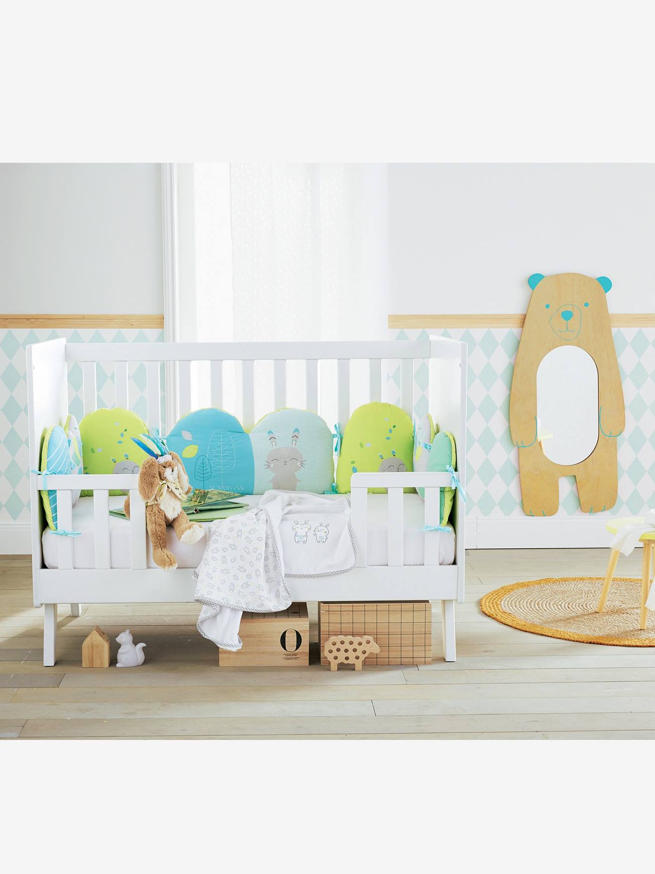 Vertbaudet Tour De Lit Modulable Baby Circus Bleu 180x30 Tours De Lit Literie Et Linge De Maison gd In