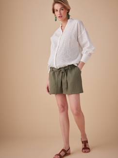 Short grossesse effet paperbag en gaze de coton
