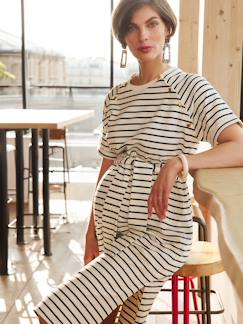Robe grossesse rayée en molleton