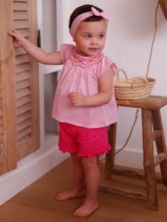 Bébé-Ensemble-Ensemble blouse, short et bandeau bébé