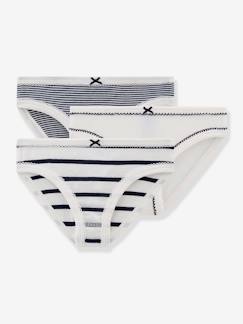 Fille-Sous-vêtement-Lot de 3 culottes rayées petite fille PETIT BATEAU