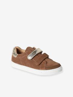 Chaussures-Chaussures fille 23-38-Baskets, tennis-Baskets scratchées en cuir fille