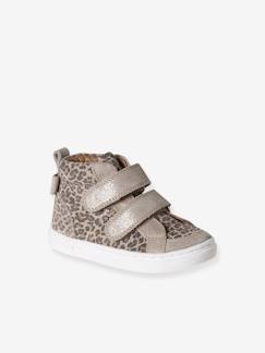 Chaussures-Chaussures fille 23-38-Basket Haute Velcros Cuir Bébé