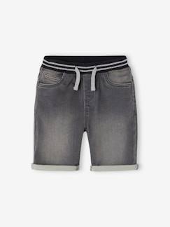 Garçon-Short-Bermuda facile à enfiler garçon en molleton effet denim