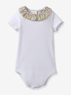 Baby-Baby Body mit Liberty-Kragen CYRILLUS aus Bio-Baumwolle