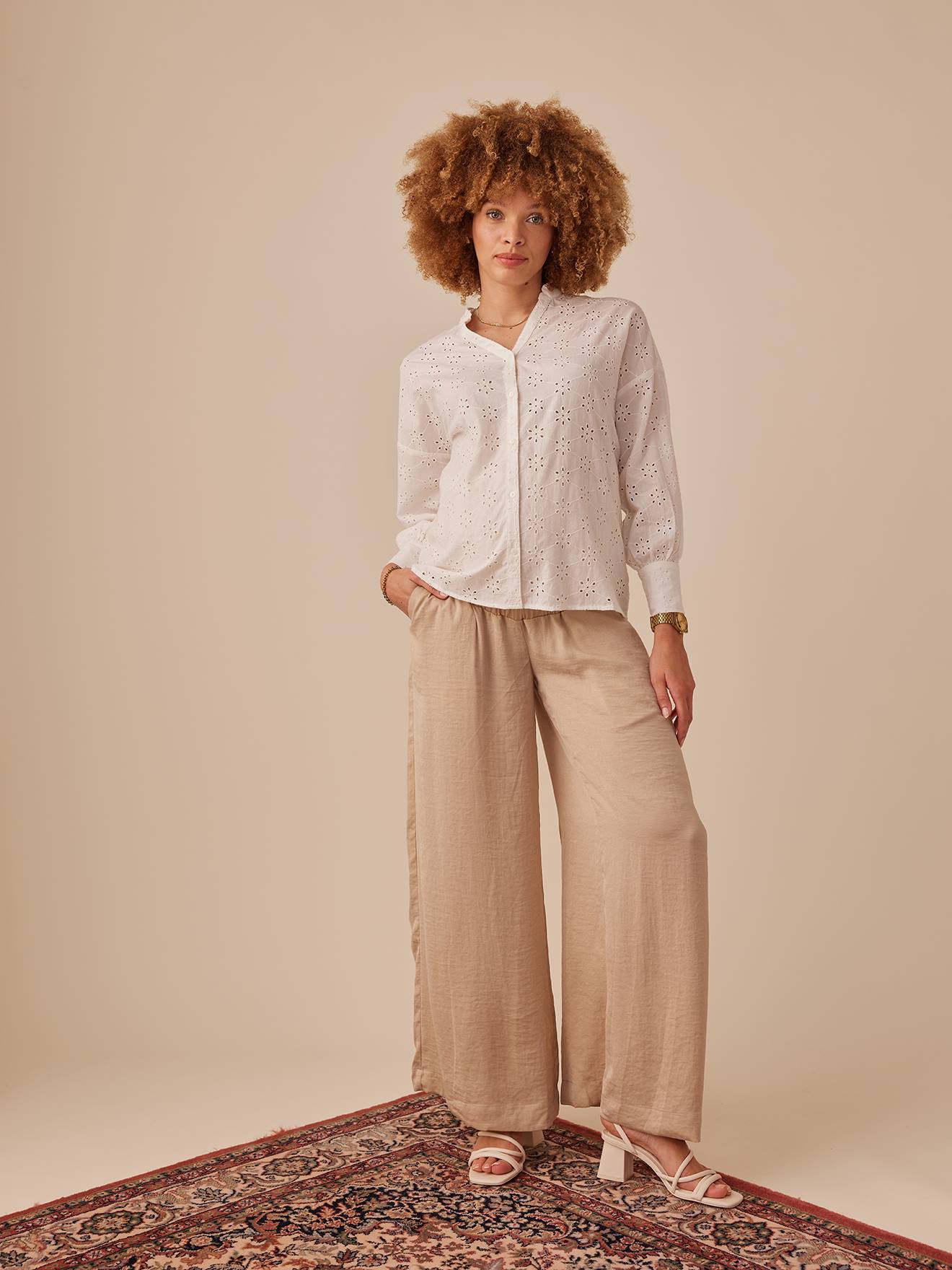 Pantalon De Grossesse Haren - Style Tendance Automne/Hiver - Taille Haute Élastique - Matière Douce Et Confortable