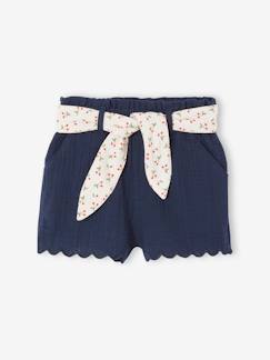 Baby-Baby Musselin-Shorts mit Blumengürtel