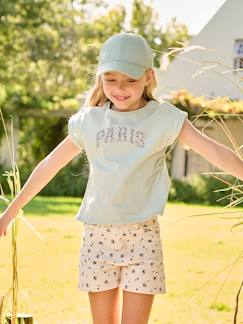 T-shirt à message motifs fleurs fille