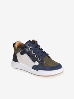 Schuhe-Jungenschuhe 23-38-Jungen Ledersneakers mit Reissverschluss und Schnürung