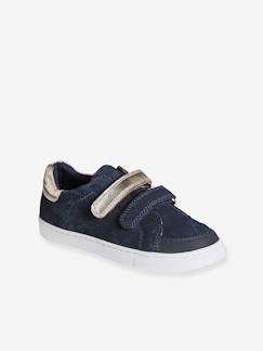 Chaussures-Chaussures fille 23-38-Baskets scratchées en cuir fille